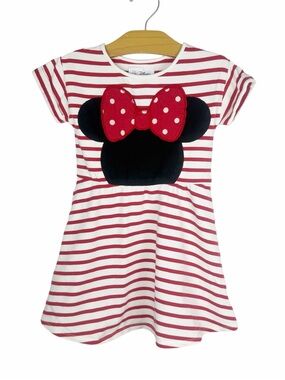 Baby Gap Disney Minnie Mouse Red Stripe Polka Dot Bow Dress Size 4